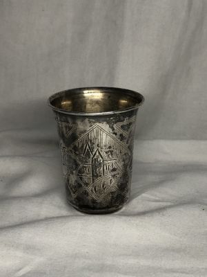 גביע כסף רוסי חתום עבודת ניילו גובה 7 ס''מ משקל 46.7 גרם