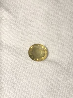 אבן חן ספיר צהוב מדגסקר טבעי אובלי לא משובץ משקל 1.31 CT אבן מעוננת