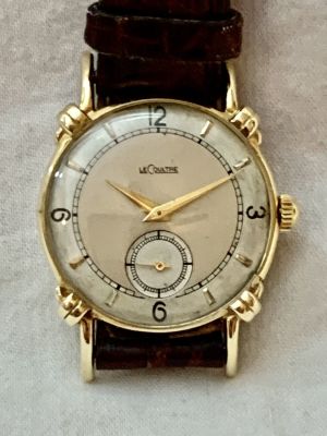 שעון יד זהב LE COULTRE מכני 30 מ"מ מצב מעולה עובד - משנות ה 40 - חתום