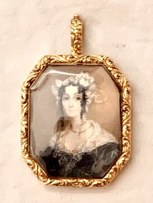 תליון נפתח - זהב 14 קרט עם ציור יד עתיק מיניאטורה מעולה - 34 גרם - 4X6 ס"מ