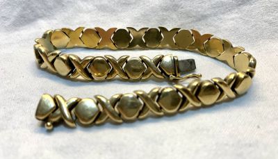 צמיד זהב 14 קרט 16,3 גרם אורך 20 ס"מ - רוחב 9 מ"מ