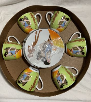 סט לקפה פורצלן נעמן ל 6 איש במצב חדש בקופסה - לא היה בשימוש - כולל 6 ספלים - 6 גובה 5,5 ס"מ - 6 