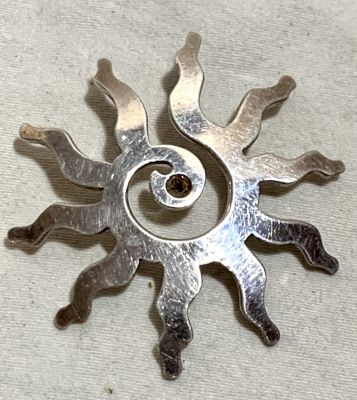 סיכת כסף סטרלינג 925 חתומה ETENOHA קוטר 5 ס"מ - 12,3 גרם