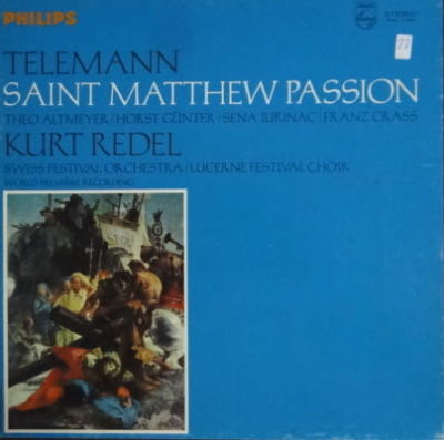 אלבום TELEMANN SAINT MATTHEW PASSION- KURT REDEL עם 2 תקליטים