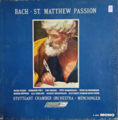 אלבום JOHAN SEBASTIAN BACH עם 4 תקליטים ST. MATTHEW PASSION