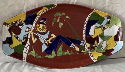 קרמיקה ישראלית חתומה עבודת יד - מידות 40X22 ס''מ