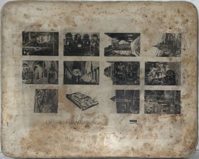 פריט נדיר ביותר - אבן להכנת תחריטים - גלויות של נופי ירושלים ואתרים קדושים בארץ ישראל 
משנת 