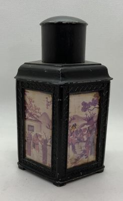 קופסת מתכת יפנית עם 5 הדפסים חתום בתחתית גובה 18 ס׳׳מ