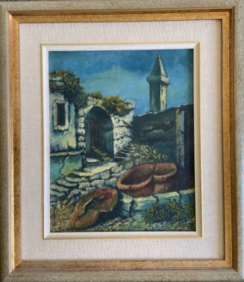 זאב קון ציור שמן על בד חתום 26X20 ס''מ