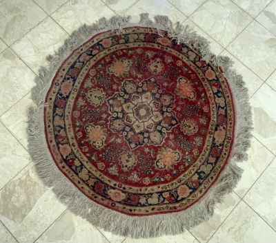 שטיח פרסי קאשן עבודת יד קוטר 106 ס''מ