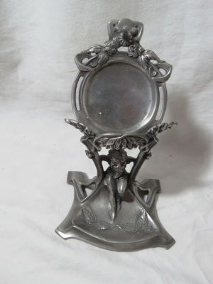 פסל מתלה לשעון כיס פיוטר ארט נובו עתיק חתום גובה 15 ס׳׳מ