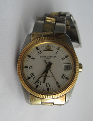 שעון יד BAUME &amp; MERCIER BAUMATIC אוטומטי במצב עבודה תאריכון טוטון 32 מ''מ רצועה מקורית