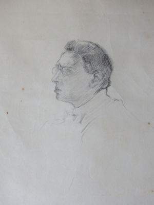 רישום לא חתום משוייך לאמן בודקו אשר הגיע עם שאר הרישומים של אותו אמן 33X26 ס''מ לא ממוסגר