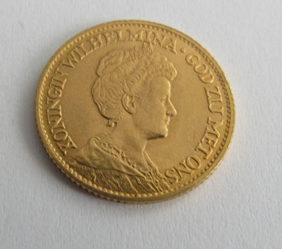 מטבע זהב הולנדי ישנה 1913 במשקל 6.72 גרם