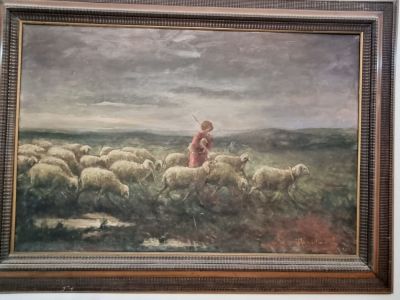 ציור שמן על בד עתיק חתום - לא מזוהה 
איכות מעולה 
מידות : 76X115 ס"מ - לא כולל 