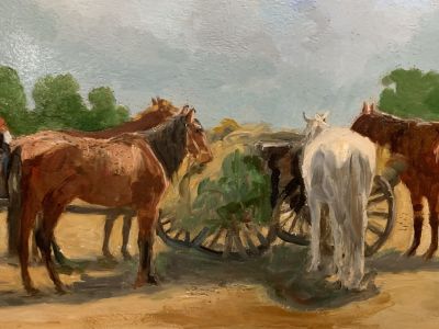 ERDOSSY BELA שמן על משטח 32X42 ס"מ - מסגרת 57X46 ס"מ