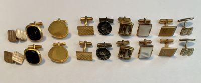 אוסף 9 זוגות חפתים שונים עתיקים חלקם כסף ו מצופים זהב