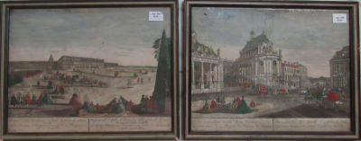 2 הדפסים עתיקים ראה צילום עם התאורה מאחורי הציור גודל 43X34 ס''מ כולל מסגרת