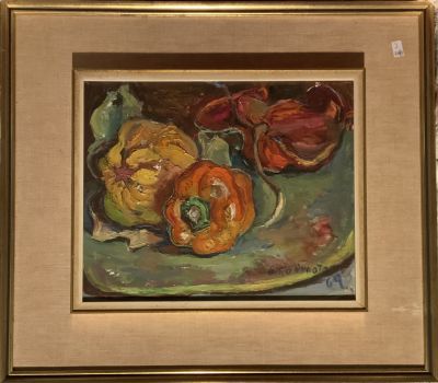 SIHO RUSIOTA 69 שמן על בד, ירקות, חתום, גודל 22X28 ס''מ