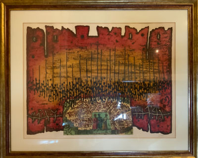 MOSHE CASTEL ליטוגרפיה מלכי ירושלים חתומה A.P גדולה מרשימה 70X100 ס''מ