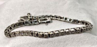 צמיד טניס 8.85 גרם זהב 14K עם 46 יהלומים של 0.02 CT סה''כ 0.92 CT ניקיון SI2 צבע לבן - אורך 16.5 ס"מ