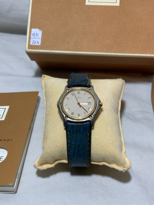 שעון יד לגבר EBEL מתכת טוטון קוורץ עם תאריכון רצעות עור בלויה ואבזם פטנט מידה 34 מ''מ עם קופסא 