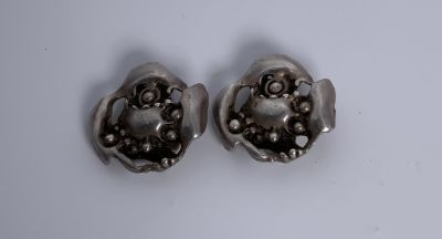 עגילי קליפס (ללא צורך בחור) כסף 925 גודל: 3X2.5 ס''מ כל עגיל, משקל העגילים : 15 גרם