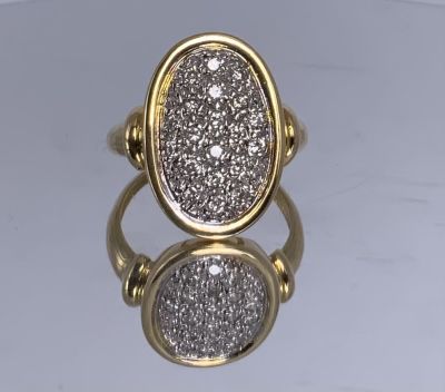 טבעת זהב 14K משובץ שטיח יהלומים משקל טבעת: 4.8 גרם מידה: 7US