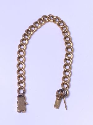 צמיד חוליות עתיק זהב 14 קרט - 6,4 גרם - אורך 19 ס"מ - חוליות מעט שחוקות - מצב כללי טוב