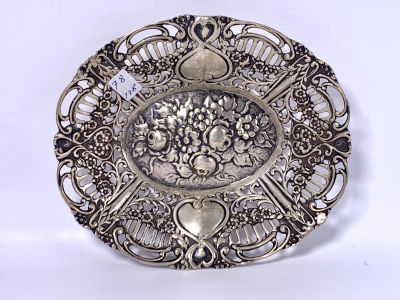 סלסלת כסף 800 S.K. עבודת תבליטים 83 גרם - 14X12 ס"מ