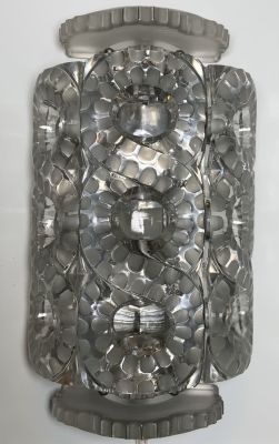 זוג מנורות קריסטל LALIQUE FRANCE חתומות - עיצוב שנות ה-50 חתום עובדות ומותאמות לחשמל אירופאי 