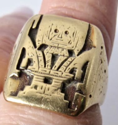 טבעת זהב 18K לבדוק עם חומצה נעשה בבוליביה משל הטבעת 18.5 גרם