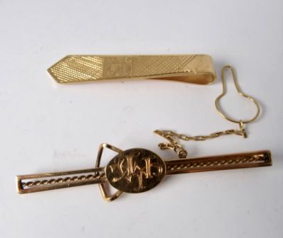 צמד תופסני עניבות זהב 18k חתום משקל 11.2 גרם