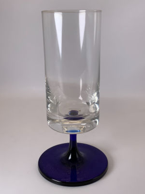סט 10 כוסות זכוכית לקינוח גבוהות כחול לבן קוטר: 6 ס''מ, גובה: 17.5 ס''מ