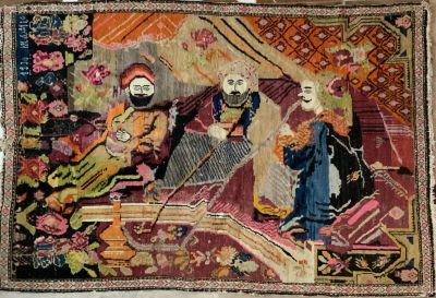 שטיח עבודת יד חתום ומתוארך 1930 גודל 190X128 ס׳׳מ