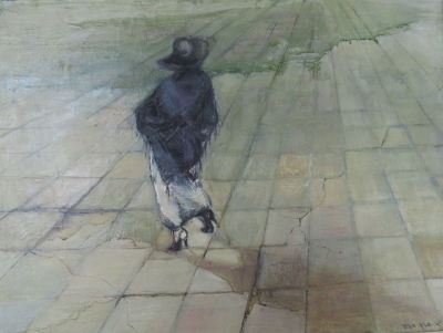 אסתר פרץ ארד Esther PEREZ-ARAD (1921-2005) , שמן על בד, אישה עם כובע, חתום