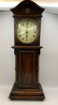 שעון צרפתי מכני עתיק, קופסה אנגלתי, היצרן .X.L מודל בסגנון בידרמאייר מנגנון זקוק לטיפול