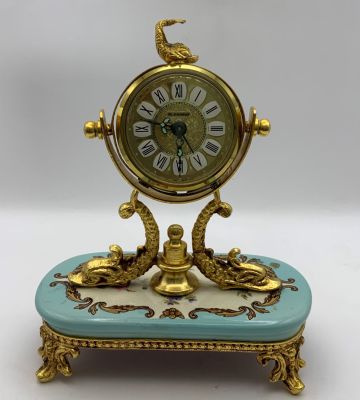 שעון וינטאג' BLESSING על בסיס פורצלן מנגנון מכני מתיחה עם מעורר במצב עובד