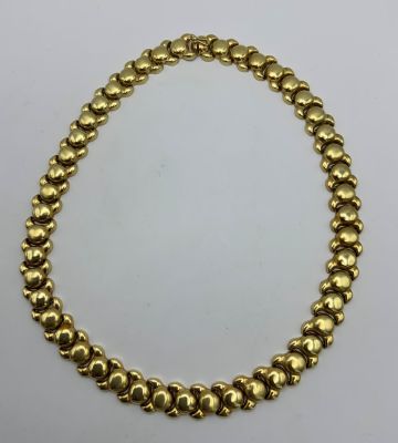 שרשרת זהב צהוב 14K, חוליות חלולות, איטלקית, אורך: 43 ס''מ