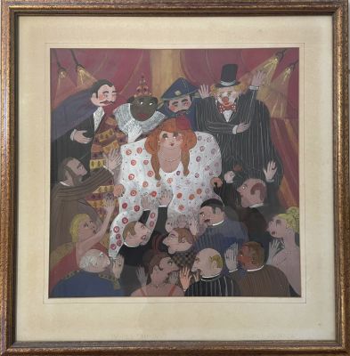 אפריים אייל גועש דמויות חתום פעמיים גודל: 50X50 ס''מ