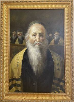 ציור שמן על בד איכותי דמות רב חתום גודל: 90X60 ס''מ