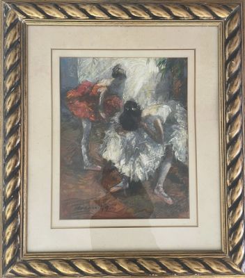 צבעי פסטל חתום FERENCI 99 רקדניות גודל: 32X42 ס''מ