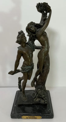 פסל ברונזה RUGGERI By בסיס שיש האוהבים LOVERS חתום גובה: 49 ס''מ גודל בסיס: 19X20 ס''מ