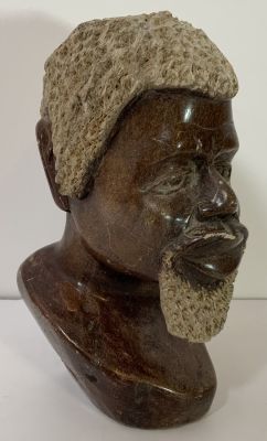 פסל אבן סבון אפריקאי דמות גבר גובה: 21 ס''מ