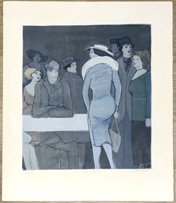 דוד שניאור DAVID SCHNEUER ליטוגרפיה חתומה וממוספרת - ( ללא מסגרת ) 50X58 ס"מ