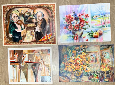 לוט 4 ליטוגרפיות איכותיות וחתומות : A.ROZENBLAT 34X44 CM 
DOR 39X51 CM 
S.FRANCIS 