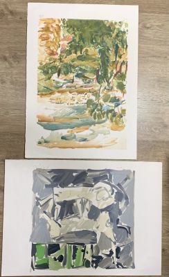 לוט 2 ליטוגרפיות מעולות חתומות של : אנגלסברג -ANGELSBERG- ליטוינובסקי - - LITVINOVSKY עם 