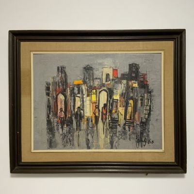 אהלי OHALY - שמן על משטח העיר הגדולה 44X60 ס''מ, מסגרת: 65X80 ס''מ