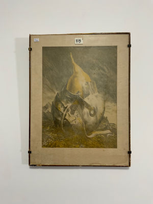 שמואל בק BAK הדפס 24X32.5 ס''מ, מסגרת 32X42.5 ס''מ