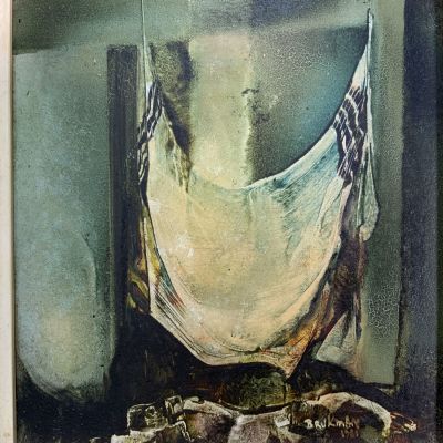 ברוקמן - BRUKMAN שמן על משטח טכניקת מריחות חתום ומתוארך 1981 גודל עבודה: 17X18 ס''מ, מסגרת 